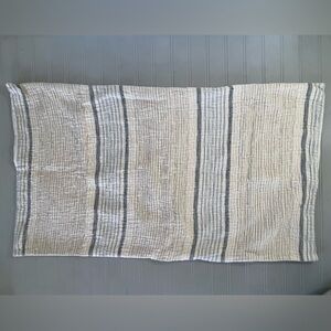 Linden Street Striped Textured Pillow Sham King Size Cream Gray Blue Coastal